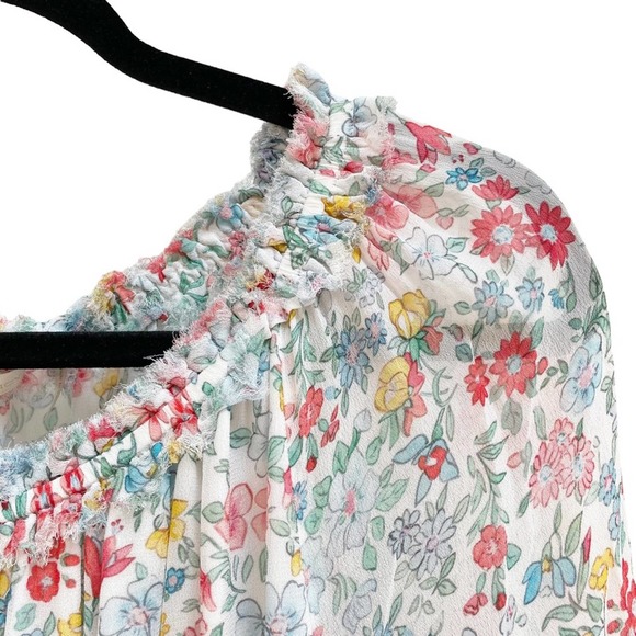 LOVESHACKFANCY Ibiza Blue Popover Dress Floral Mini Medium - Picture 5 of 10